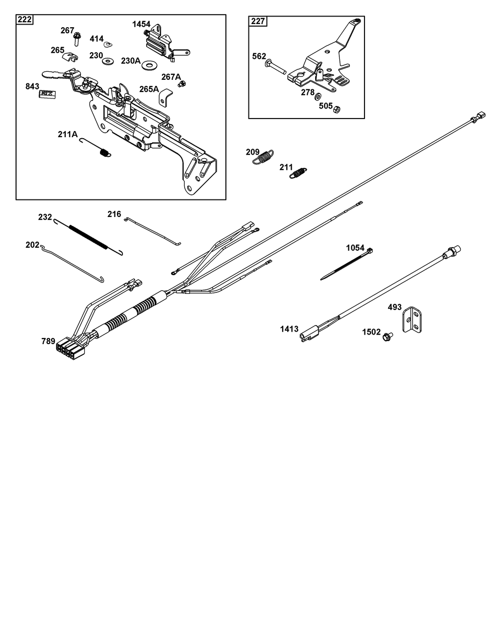 Controls Group Diagram and Parts List for 540477-2120-G1 400000 - 699999 Briggs and Stratton Engine